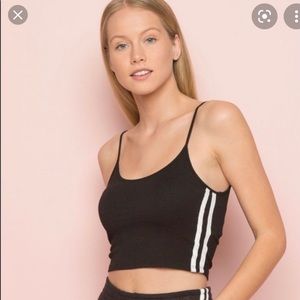 Brandy Melville crop tank with side stripes